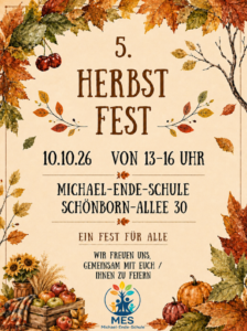 Mehr über den Artikel erfahren Einladung 5. Herbstfest der Michael-Ende-Schule – 10.10.2026